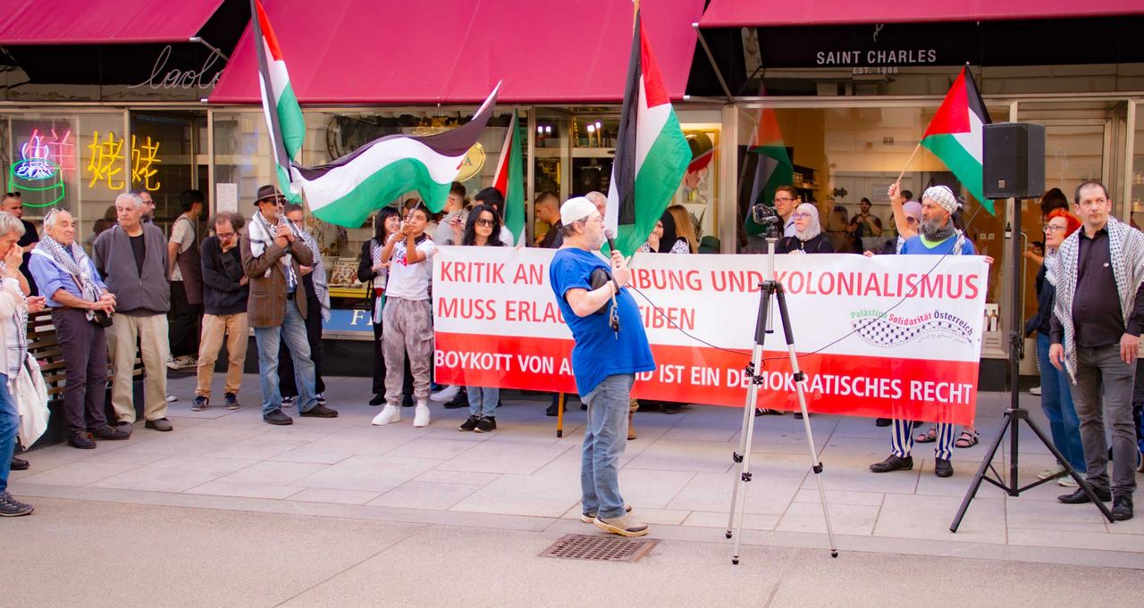 Walter Höller auf der Grundrechtekundgebung "Intifada für Demokratie"